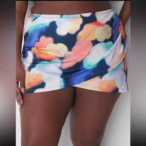 New Cacique Faux-Wrap Swim Skirt Bottom Bikini Swimwear 26 Blue Summer  Modest